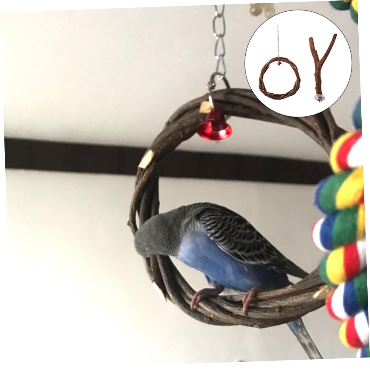 VANZACK 3sätze Vögel Spielzeug Woven Parrot Stand Rack Für Wellensittiche Nymphensittiche Und Kleine Vögel Installieren Und Für Vogelkäfig Zubehör