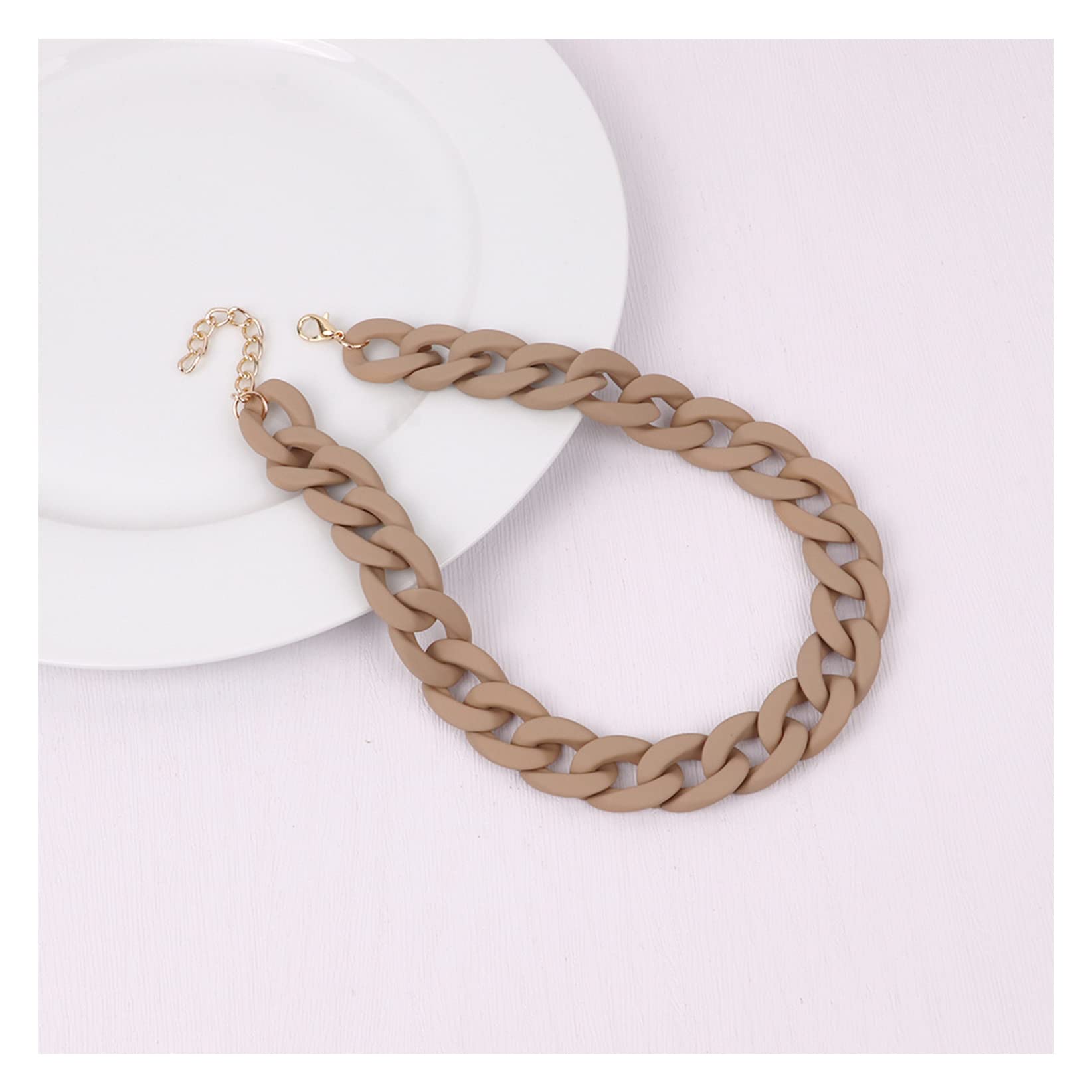 Colorate Collane Colorfy Resin Link Catena Candy Acrilic Choker con gradata ficcanaso da Cartone Leggero Punk per Donne di Gioielli Blu