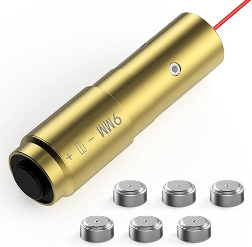 Feyachi Láser de avistamiento de calibre .223 0.219 in0.354 in Red Dot Laser Boresighter para pistola pistola con interruptor de cola incluido