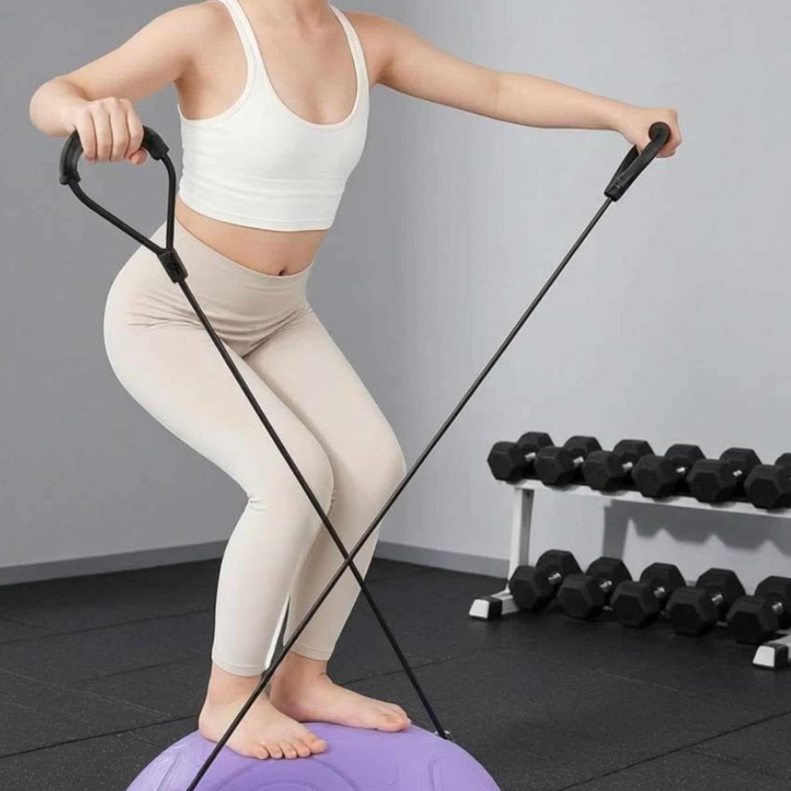 Semisfera Fitness con Pompa Versatile | Base Stabile Antiscivolo, Tavola per l'equilibrio con Semisfera, Robusta, Dome, Casa