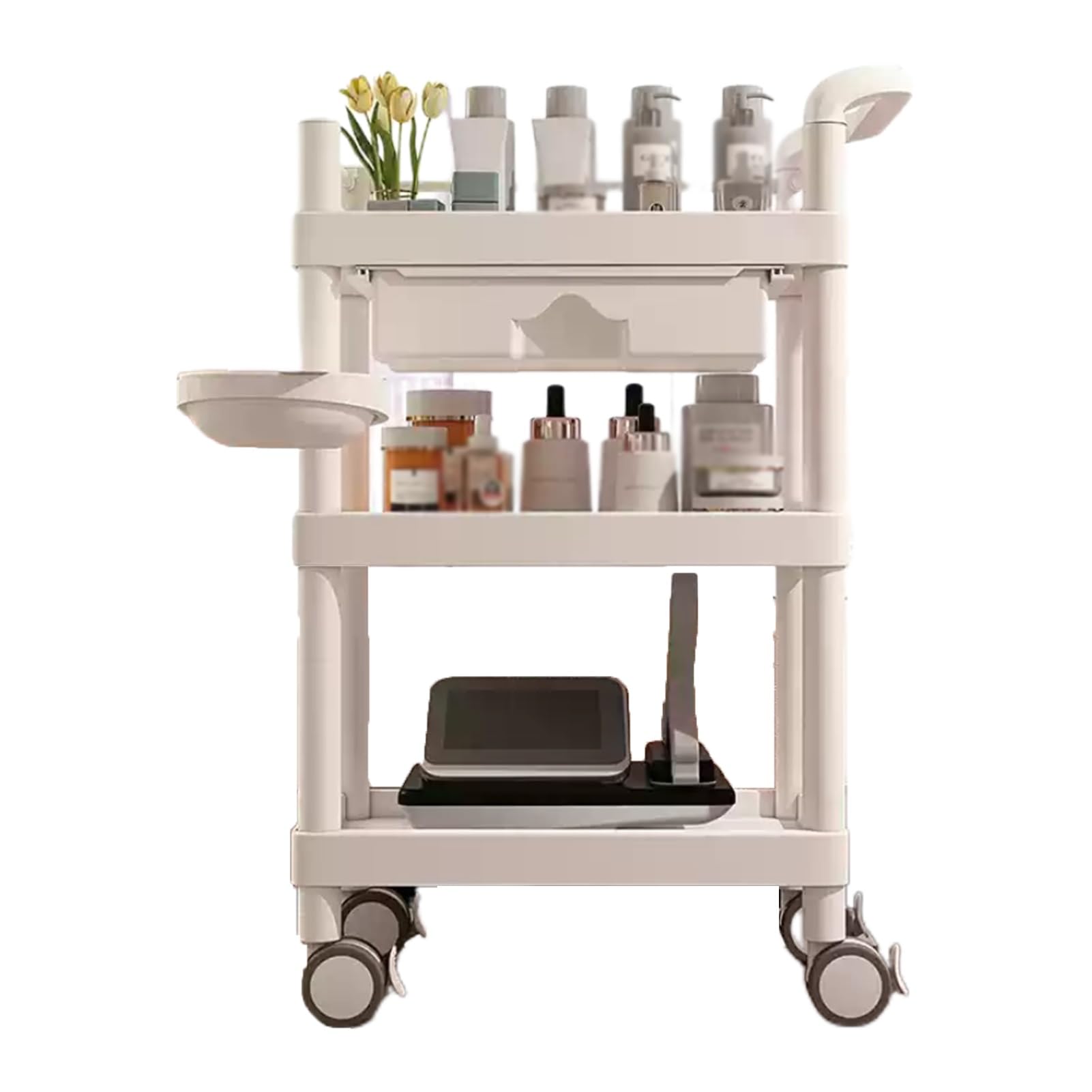 Barbershop Trolley Multifunctional Mobile Trolley Beauty Trolley with Workbench,Large Storage Capacity with 4 Universal Mobile Pulleys,can be Used as A Barbershop Tool Organizer for Hairdressers(Style