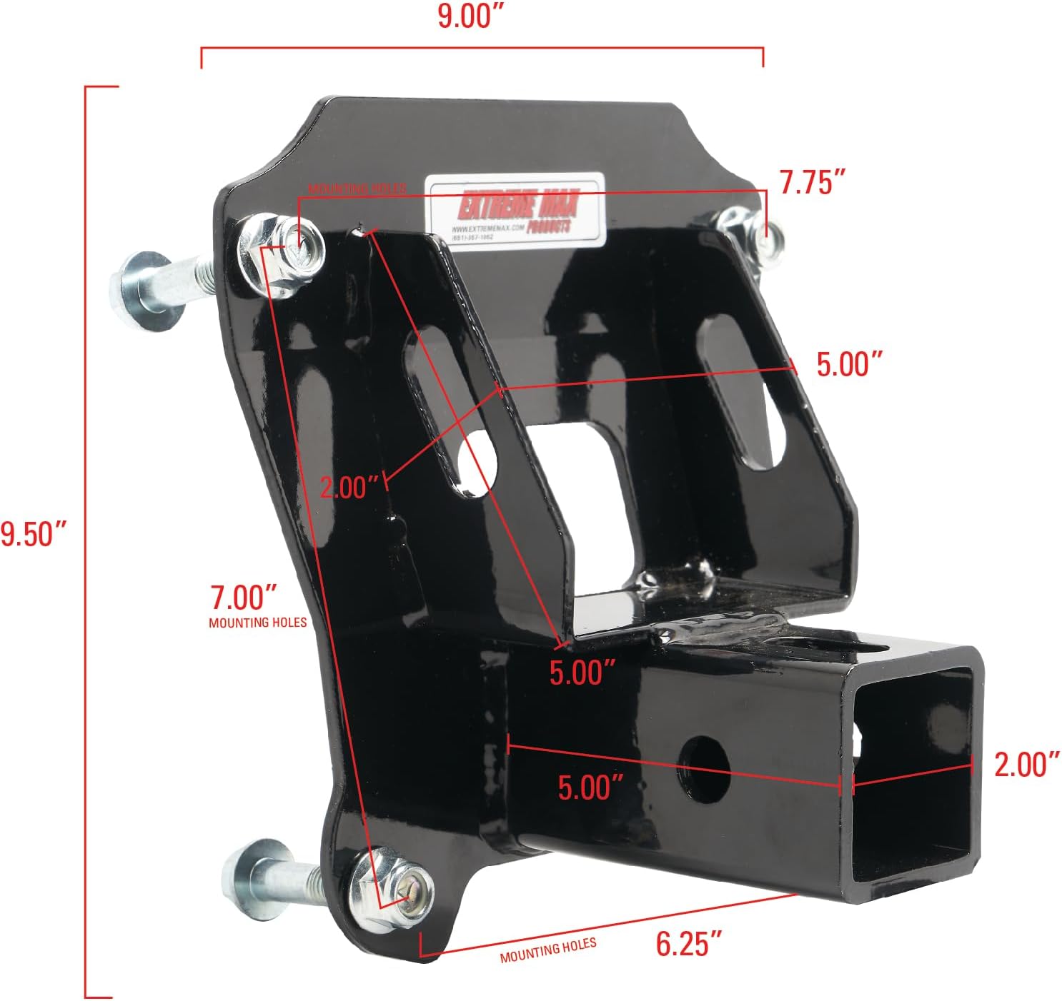 Extreme Max 5600.3309 2" Rear Receiver for Honda Talon,Black