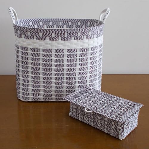 北海道紋別市 ランドリーボックス・マスクケース付(茶&白)