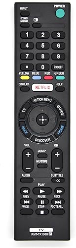 Miniatura 1 de RMT-TX100U - Control remoto universal para Sony TV con botón Netflix, repuesto para todos los televisores Sony y Bravia