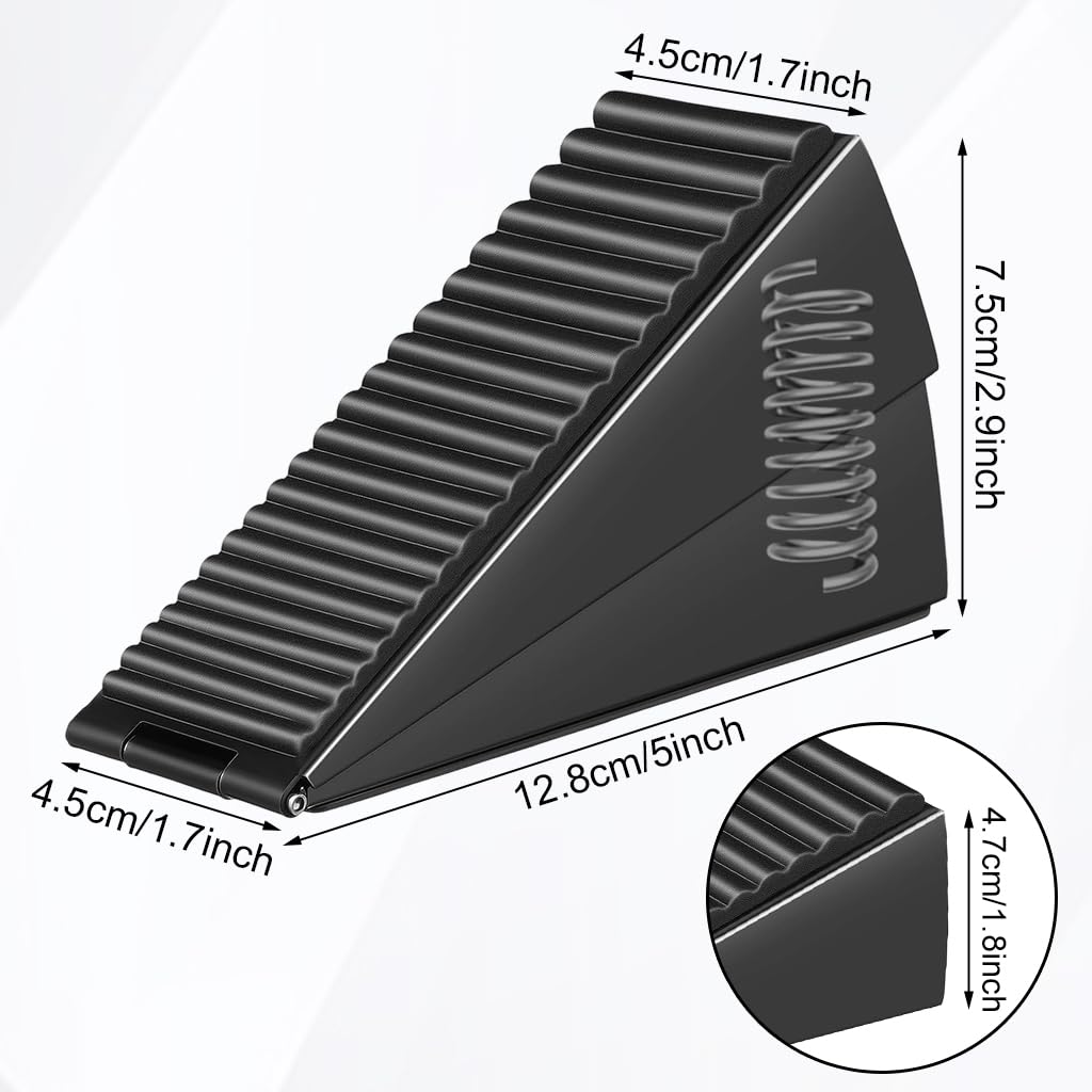 HASTHIP Door Stopper 3 Inch Tall Black Rubber Heavy Duty Wedge — Amazon image 2