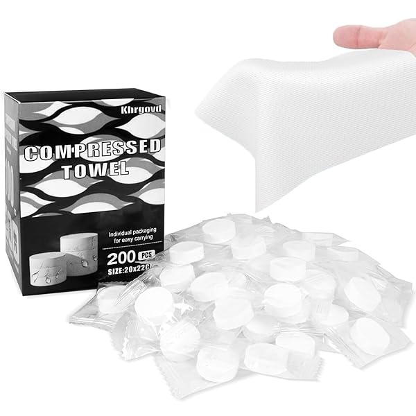 200PCS Compressed Towel Tablets Mini Disposable Compressed Towel TabletsBulk Coin TissuesDisposable and portable face towels suitable for travel, Camping, Sports, Beauty Salons, Home use