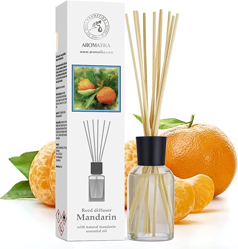 Miniatura 2 de Mandarine Home - Difusor de varillas de 3.4 onzas líquidas, fragancia fresca y de larga duración, 0% alcohol, juego de regalo con varillas de bambú,
