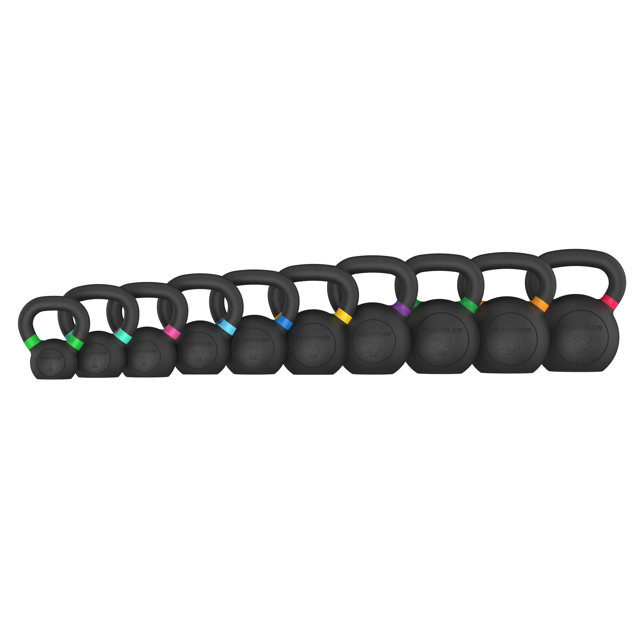 Tunturi Pesa rusa de hierro fundido de platino, 32 kg, incluye aplicación de fitness gratuita