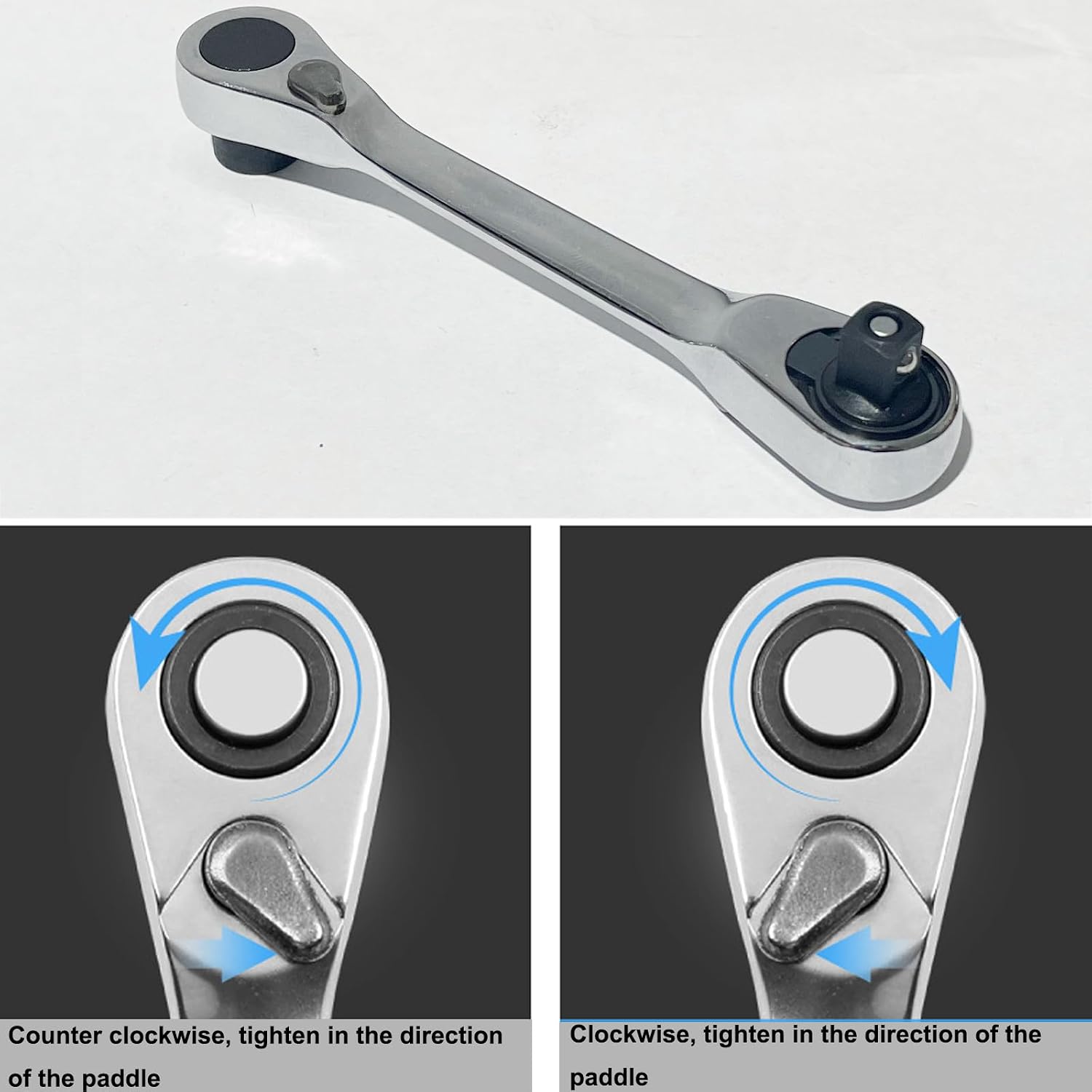 2-in-1 Flex-Head 1/4" Ratchet Wrench, 72-Tooth Reversible Socket & Hex | Alloy Steel Quick Release Ratchet Wrench, Torques Socket Spanner Ratcheting Combination Wrench for Car & Home Repair, DIY