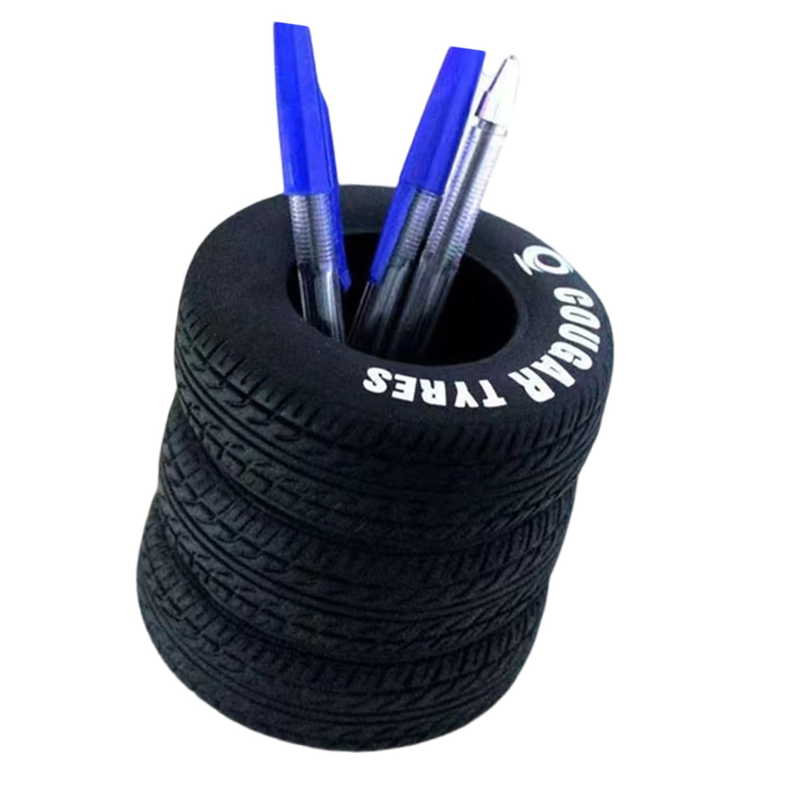 Tsophreniq Rubber Tire Styles Multipurpose Desktop Storage Container for Stationery Organization Home Workspaces Space Saving Tire Pen Holder