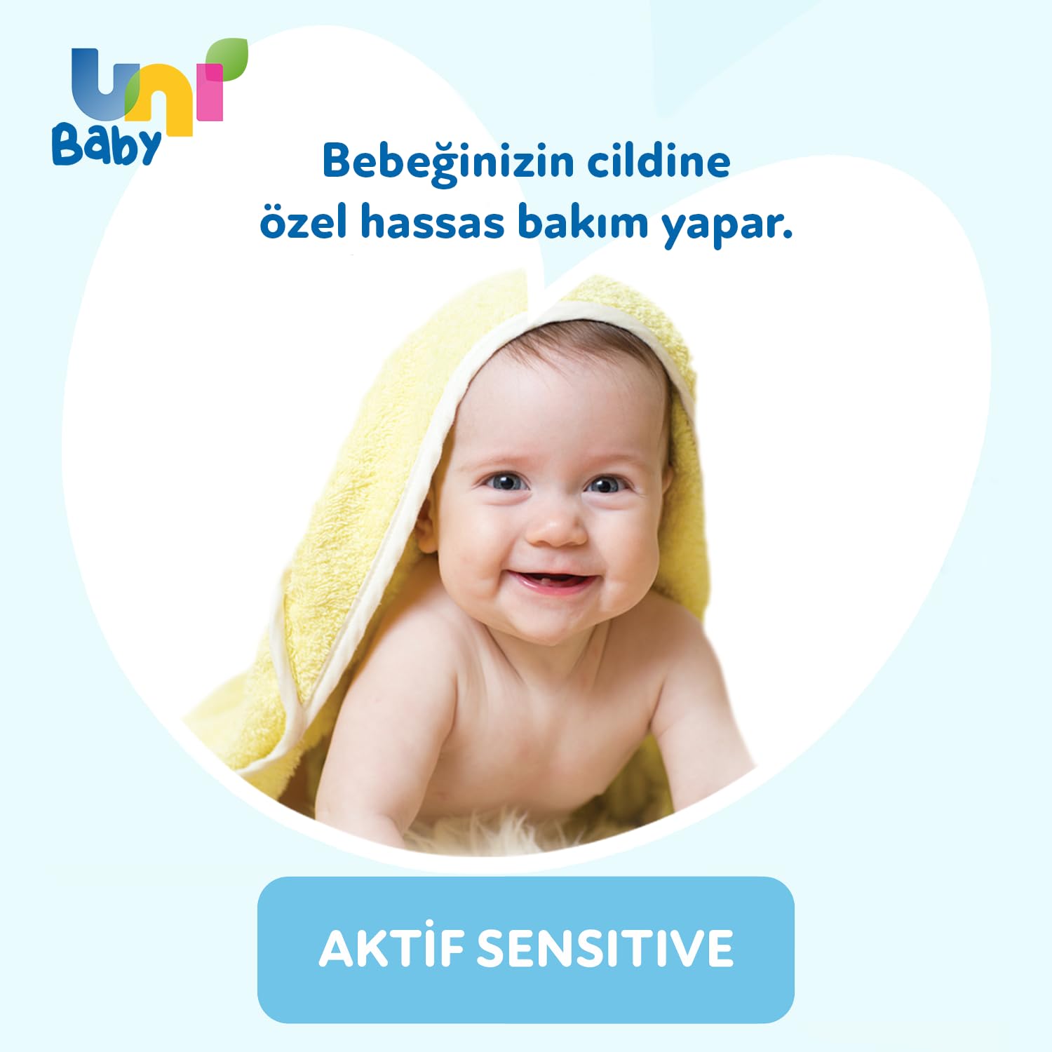 Uni Baby Aktif Sensitive Bebek Islak Mendil 24+ Ay 12x90 Adet