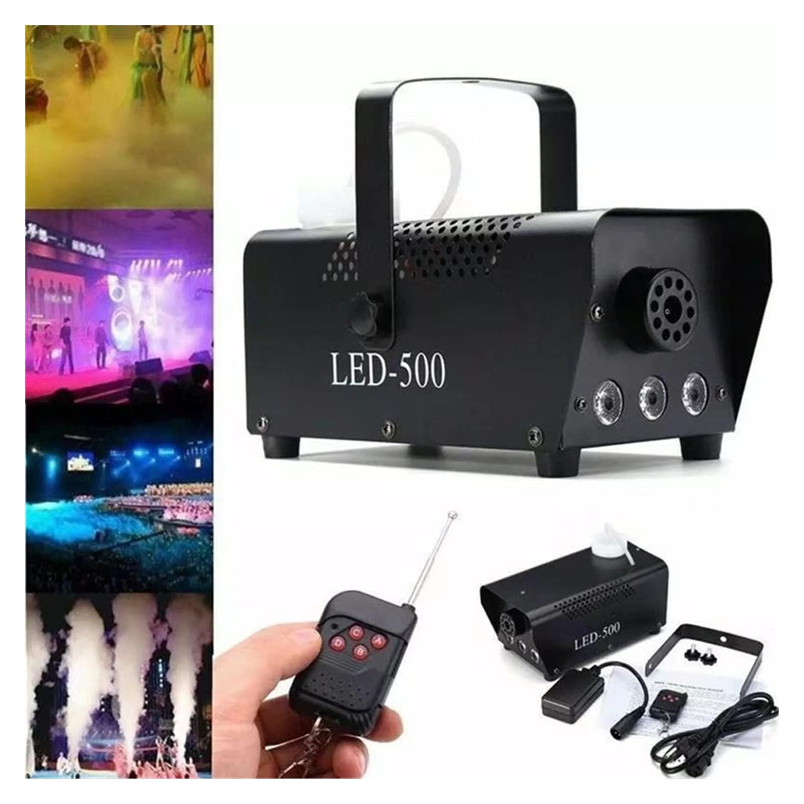 Macchina della Nebbia Halloween Fog Machine 50 0W DJ LED. Macchina for Fumo con RGB LED. Luci con Telecomando Wireless for Matrimonio e Effetto Stadio Attrezzatura per la Produzione Musicale
