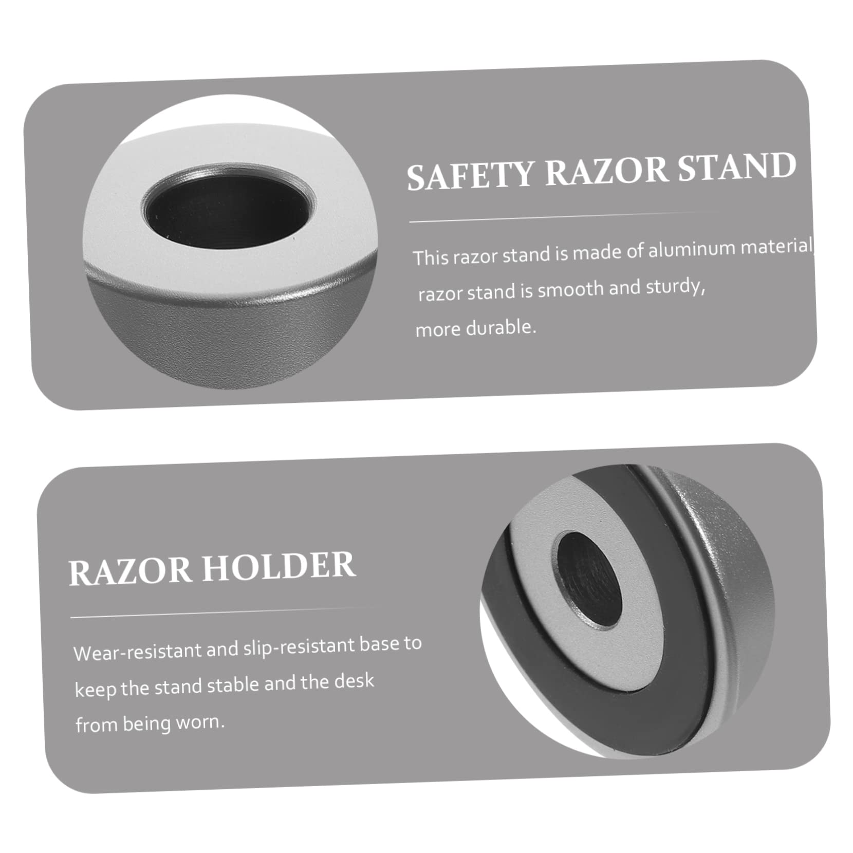 IWOWHERO Razor Stand Aluminum Razor Holder for Shaving Tools Manual Razor Holder Razor Storage Holder Razor Stand for Shower Small Holder Shaver Organizer