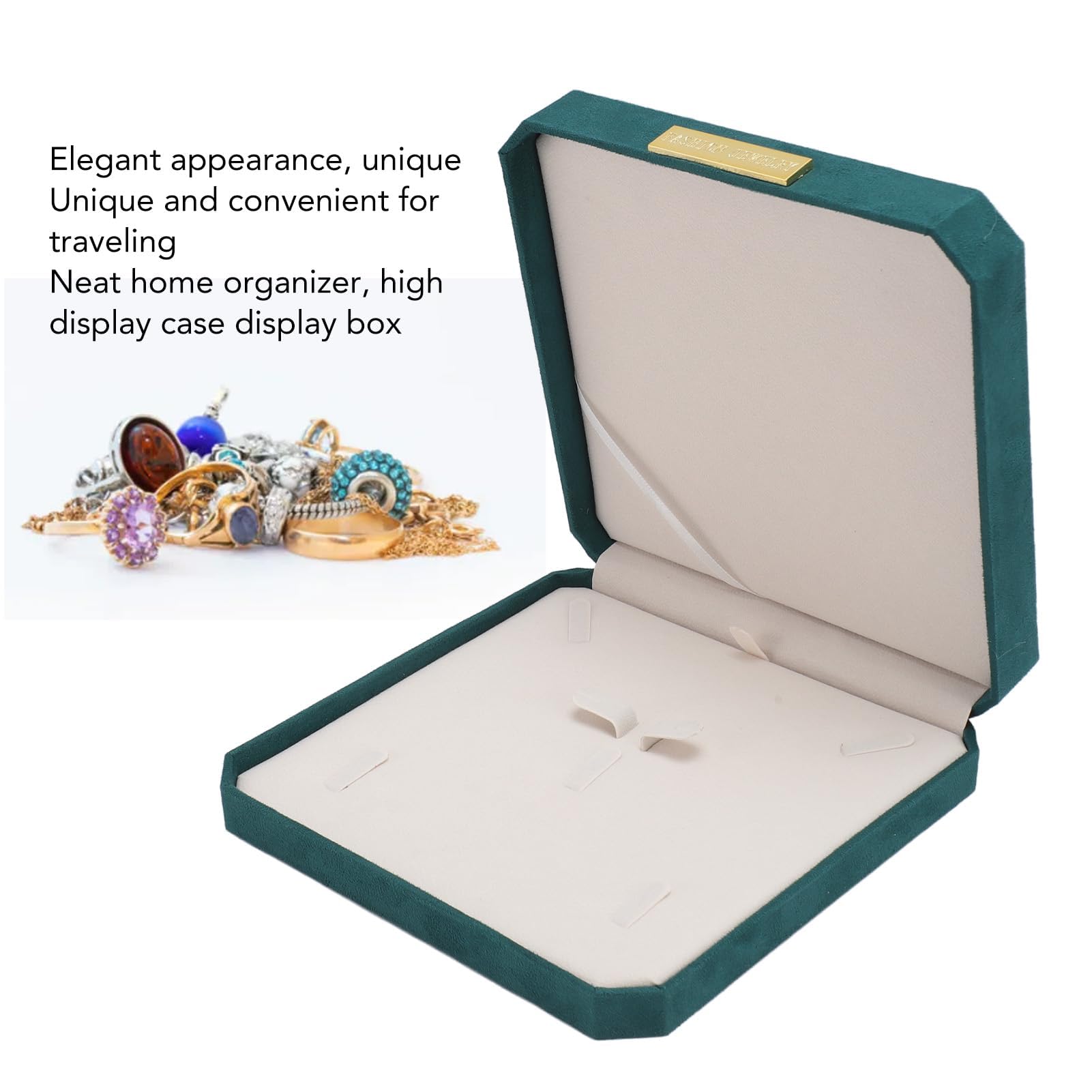 JunningGor Juego De Joyas Caja De Terciopelo Para Collar, Aretes, Anillos, Collar, Pulsera, Vitrina De Regalo, Soporte Para Almacenamiento De Joyas De Boda (gris Oscuro Para Collar De Collar Grueso