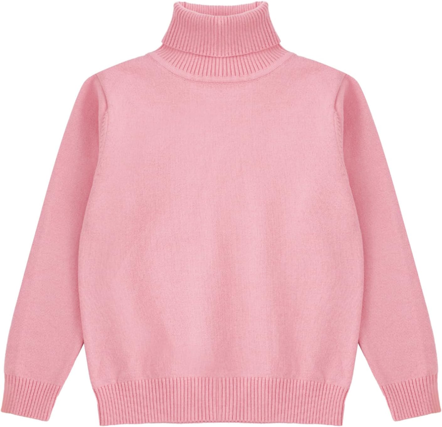 TiaoBug Kids Boys Girls Turtleneck Solid Color Basic Pullover Sweaters Long Sleeve Knitted Warm Jumper Tops Knitwear