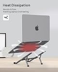 SODI Support pour ordinateur portable pour bureau - portatif & Support pour ordinateur portable pliable, support pour table de dessin réglable pour le travail, support en aluminium ergonomique pour MacBook (Gris)