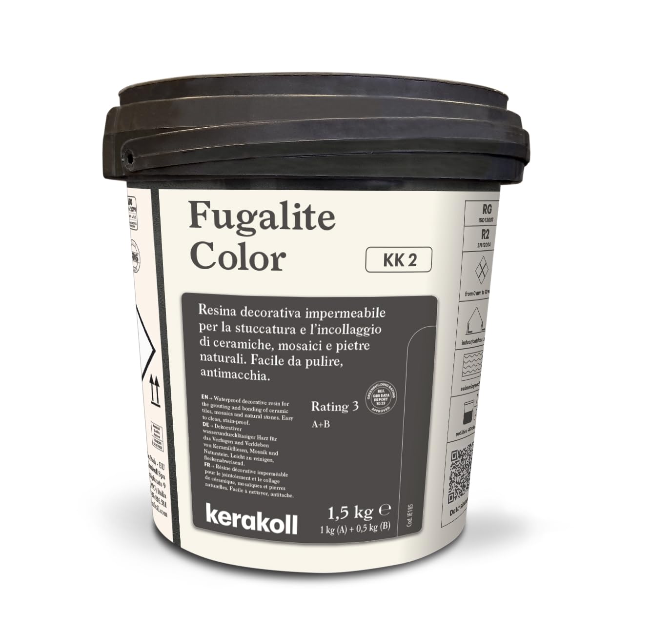 Kerakoll Fugalite Color Epoxy Resin, Tile Grout, 50 Colours, 1.5kg (KK-2, One Size)