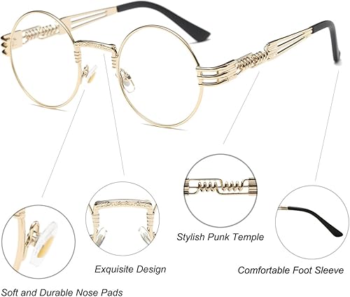 Miniatura 5 de Dollger Gafas de sol redondas Steampunk con marco de metal