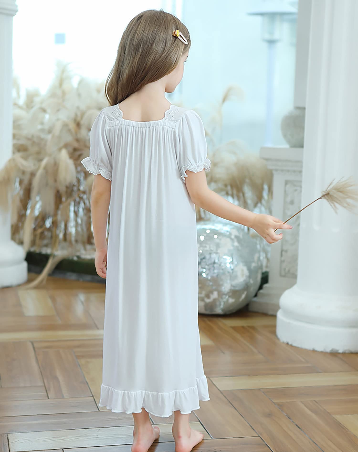Verve Jelly Camisones para niñas, ropa de dormir de manga corta, cómoda camisa de dormir de princesa, vestido de pijama, vestido de dormir para niña pequeña