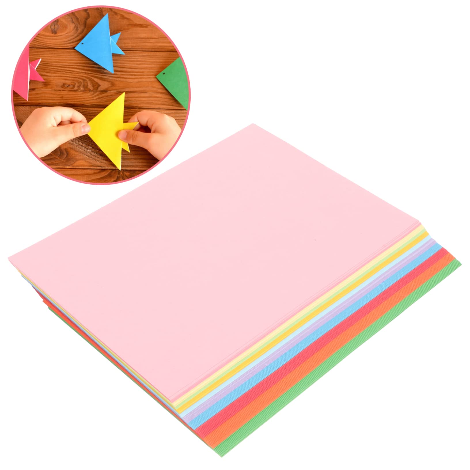 Housoutil 100blätter Bastelpapier Verdicktes Faltpapier Buntes Malpapier Für Zuhause Origami-papier Für Junge Mädchen Diy-bastelpapier Tragbares Faltpapier