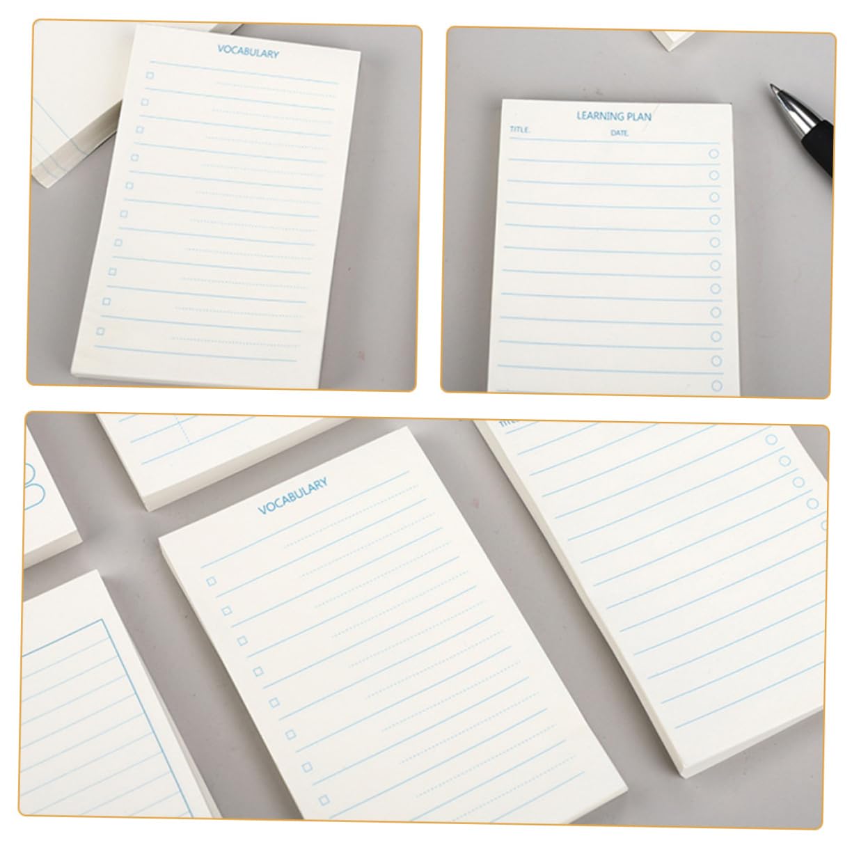Artibetter 3 Pièces 12 bloc-notes livre de mots enfants indice bloc-notes de poche plaine blocs-notes multi-usages cahier étudiant Petit carnet Mémo petites notes de service Papier