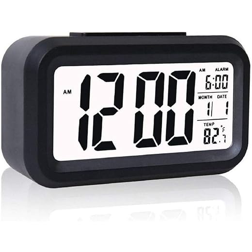 JOPHEK LCD Despertador Digital, Inteligente Reloj Despertador Digital con Repetición de Datos de Temperatura, Reloj de Mesa de Viaje para Sala de Oficinas Familiares