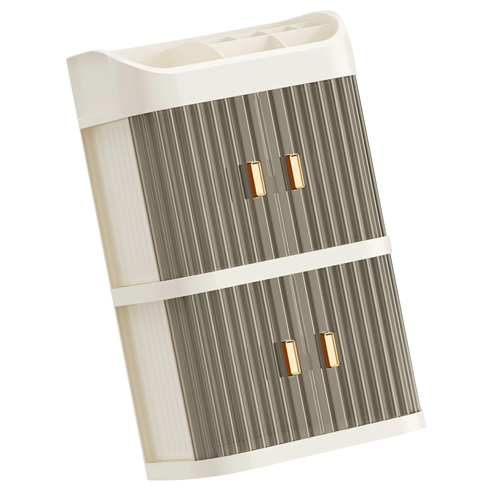 NLAIOUSL Functional Cosmetic Organizers Box 3 Layer Stackable Design Waterproof Makeup Storage for Vanity Countertop Bathroom Counter Organizers