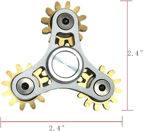 FXCOOLCT Hand Spinner 4 Gear Linkage Fidget Spinner Anti Stress Toys Tri-Spinner Fidget Stress Reducer Anxiety Killing Time Kids Adult Gift