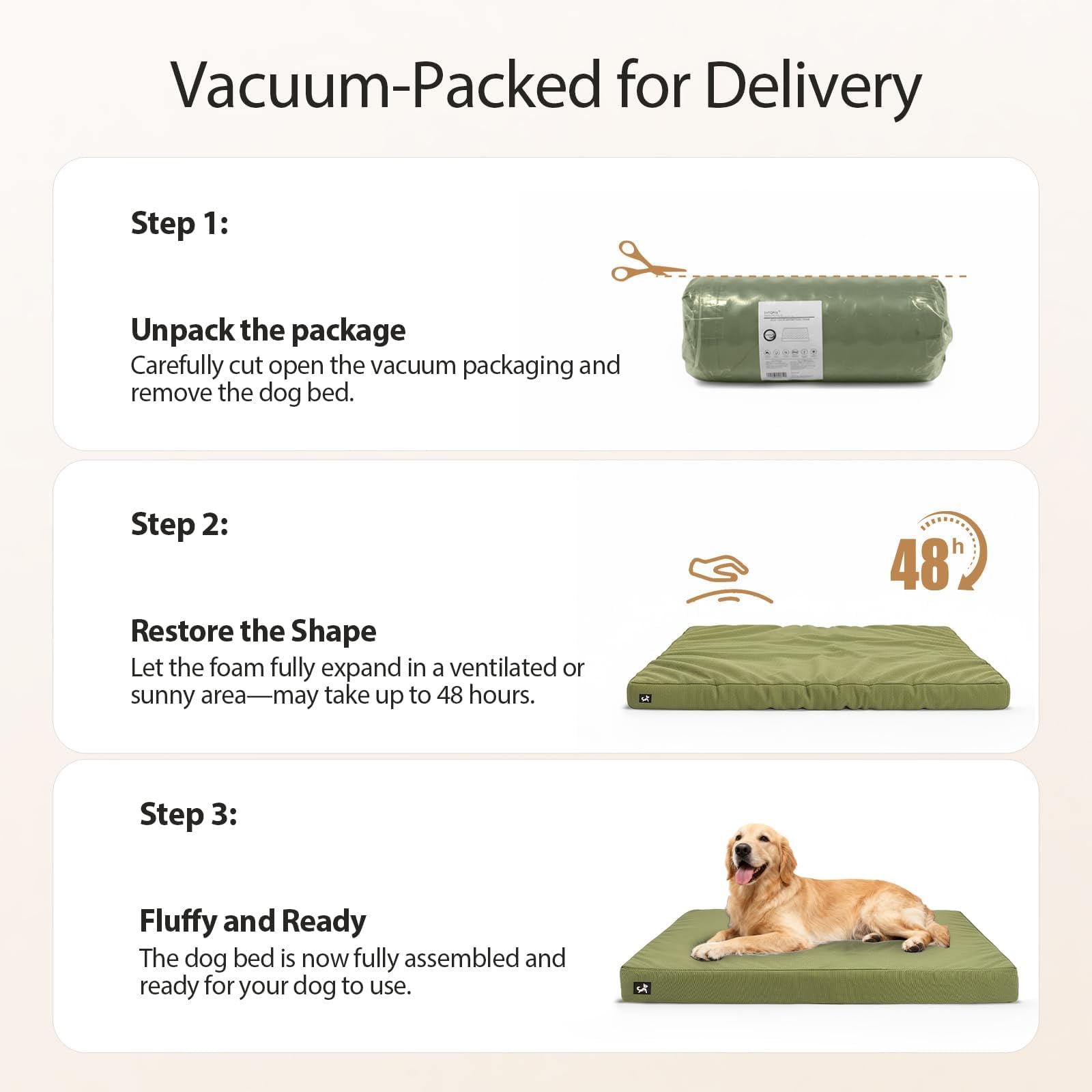 Sytopia 42 Inch Indestructible Dog Beds for Large Dogs, Canvas Outdoor Chew Proof Dog Bed, XL Orthopedic Pet Bed with Waterproof & Washable Removable Cover, Non‑Slip Bottom, Green - image 7