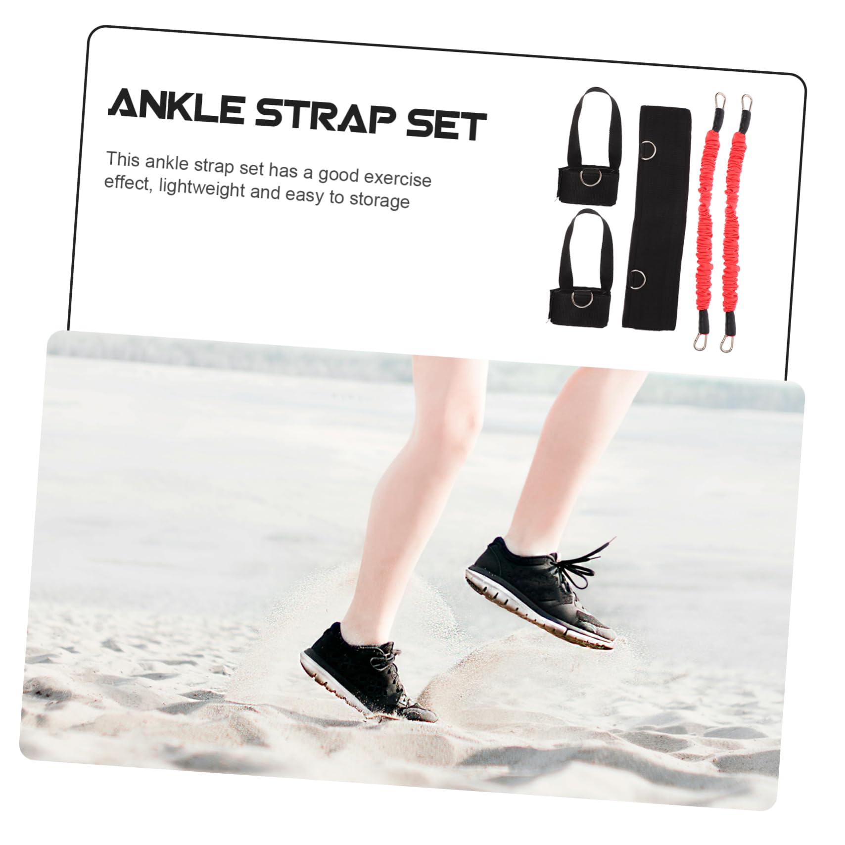 Fasce Resistenza per Caviglie Neoprene e Rigenerata Allenamento Indoor per Gambe e Salto Kit Portatile per
