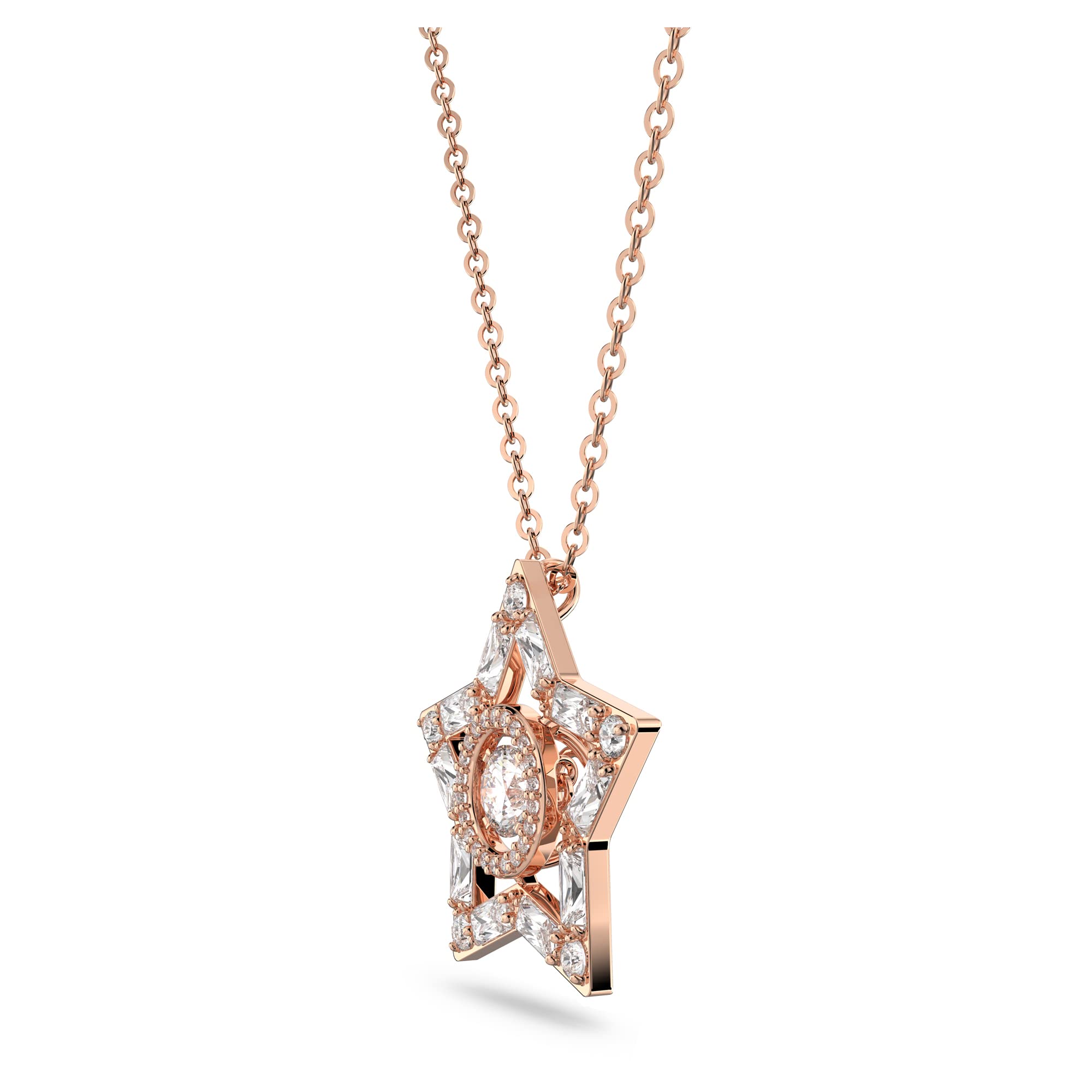 Swarovski Stella Set, rose Vergoldete Halskette und Ohrringe mit Strahlenden Swarovski Kristallen