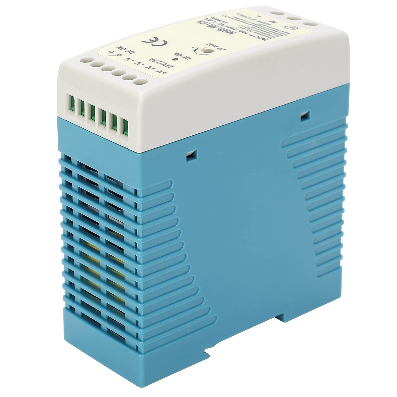 100 Alimentatore su guida DIN 240 V CA, protezione da surriscaldamento, sovraccarico da cortocircuito, materiale ABS ad alta efficienza energetica, per pannelli di