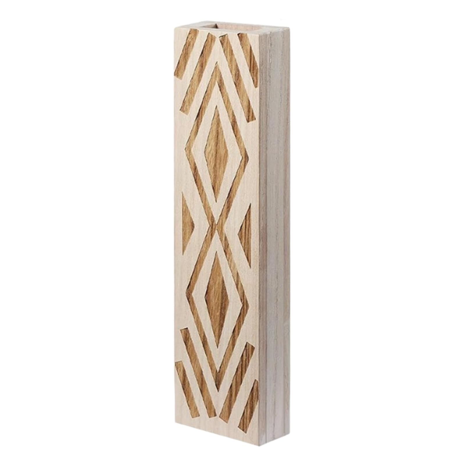Tsophreniq Handcrafted Wood Wall Hanging Planter Modern Farmhouses Styles Geometric Pattern Flower Vases Indoor Plant Display Wall Mounted Wooden Vases