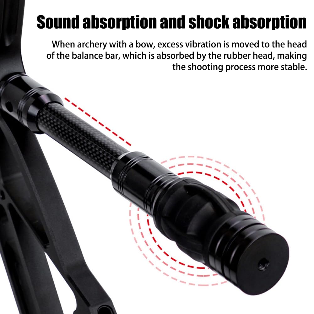 MiOYOOW Stabilizzatore per arco da tiro con l'arco, 15,2 cm/20,3 cm, con contrappeso da 118,5 g, per caccia, tiro e sport
