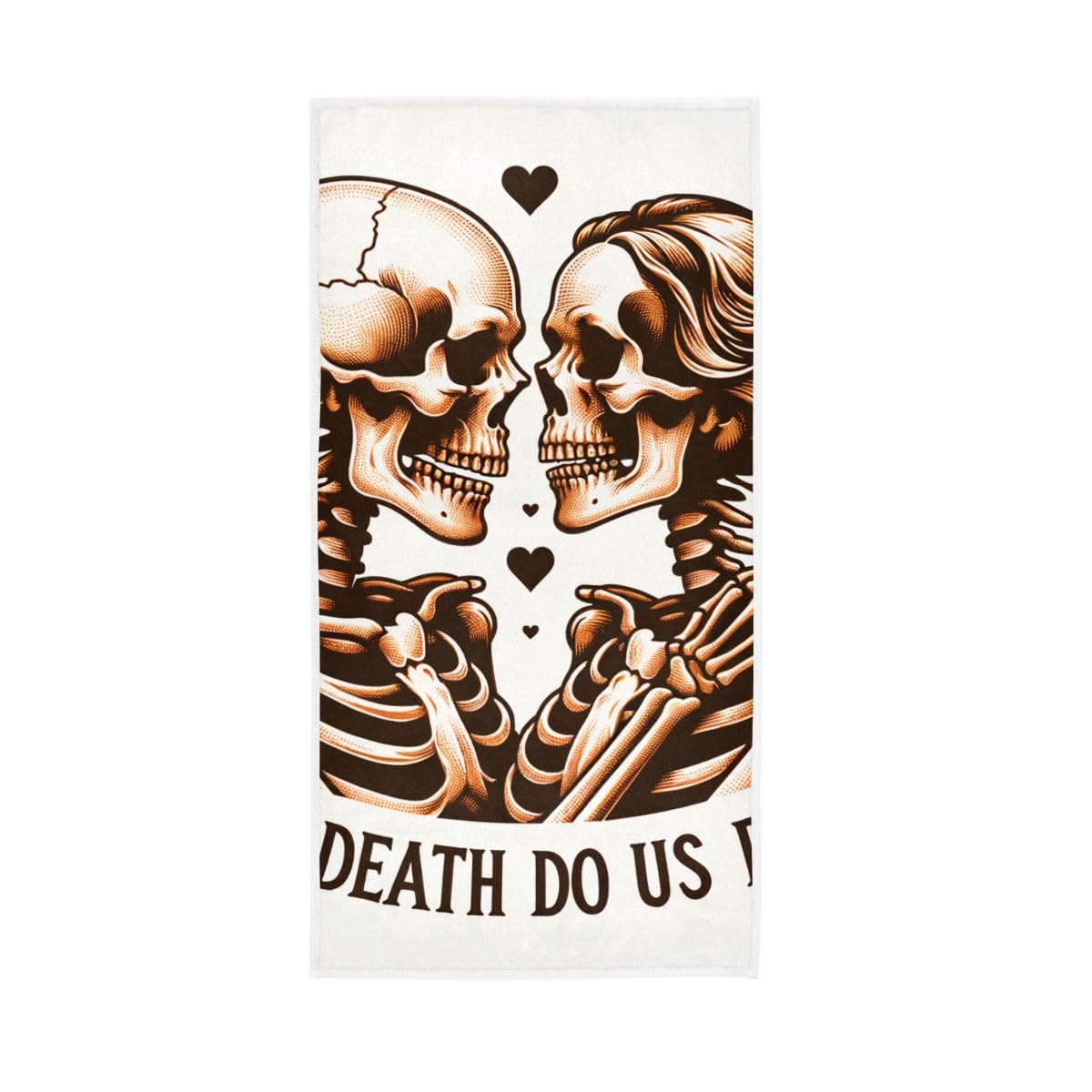 LSRCPD Valentine Skull Love Words Hand Towel Soft Washcloths Lightweight Towels 15 x 30 Inch