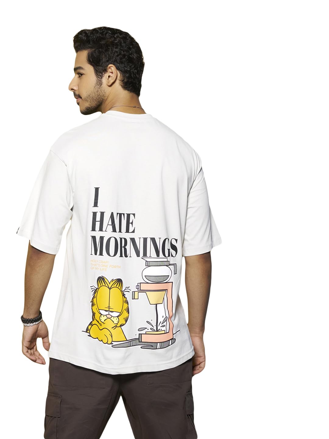 Men's Graphic Printed 100% Cotton T-Shirt - Oversized Fit, Round Neck, Half Sleeves