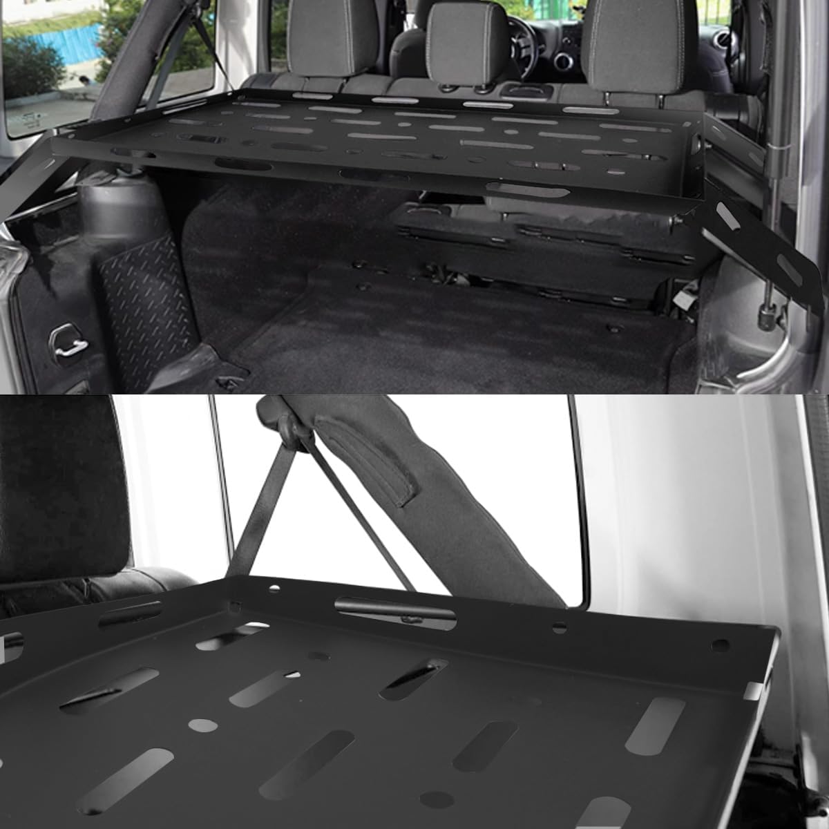 Rear Trunk Cargo Rack Basket Tray Interior Storage Luggage Carrier for 2007-2024 Jeep Wrangler JK JL Unlimited 4-Door Hardtops - Image 6