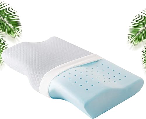 Almohada cervical firme de espuma viscoelástica para dolor de cuello y hombros, almohadas ortopédicas ventiladas de enfriamiento fresco para dormir