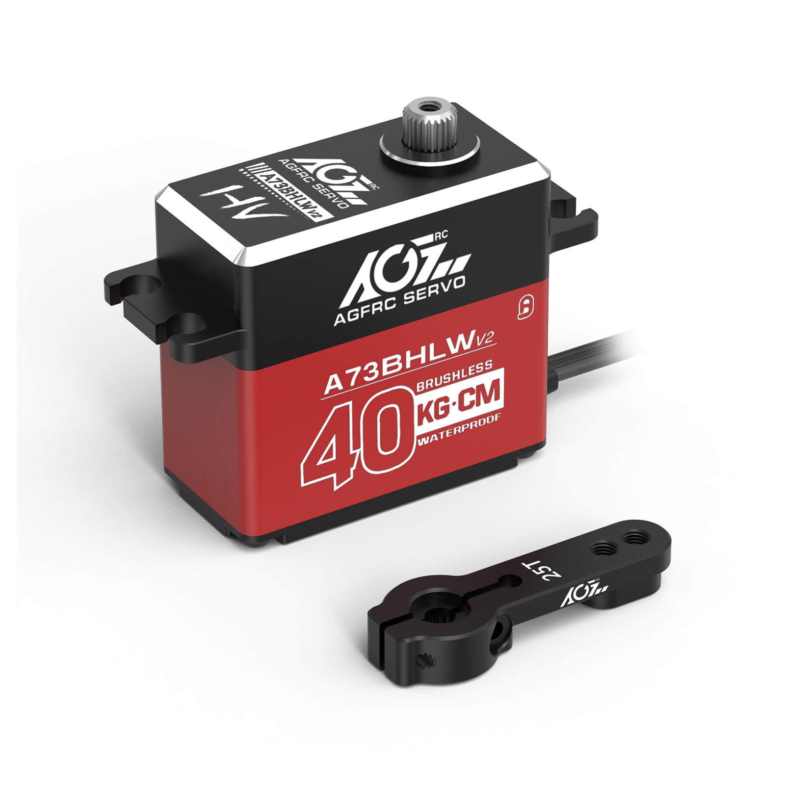 AGFRC 40KG Waterproof RC-Steering-Servo High-Torque - Full Metal Gear Brushless Digital Servo for 1/10 RC Car, Control Angle 180 (A73BHLW V2)