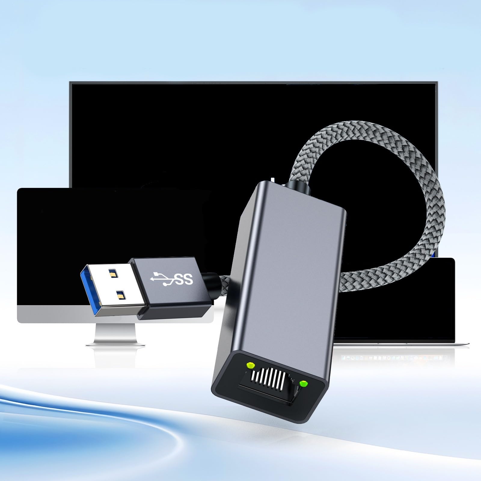 USB3.0 Gigabit Ethernet Adapter RJ45 Networking Card For Stable Cord Connection And Low Latency In Multiple Scenario