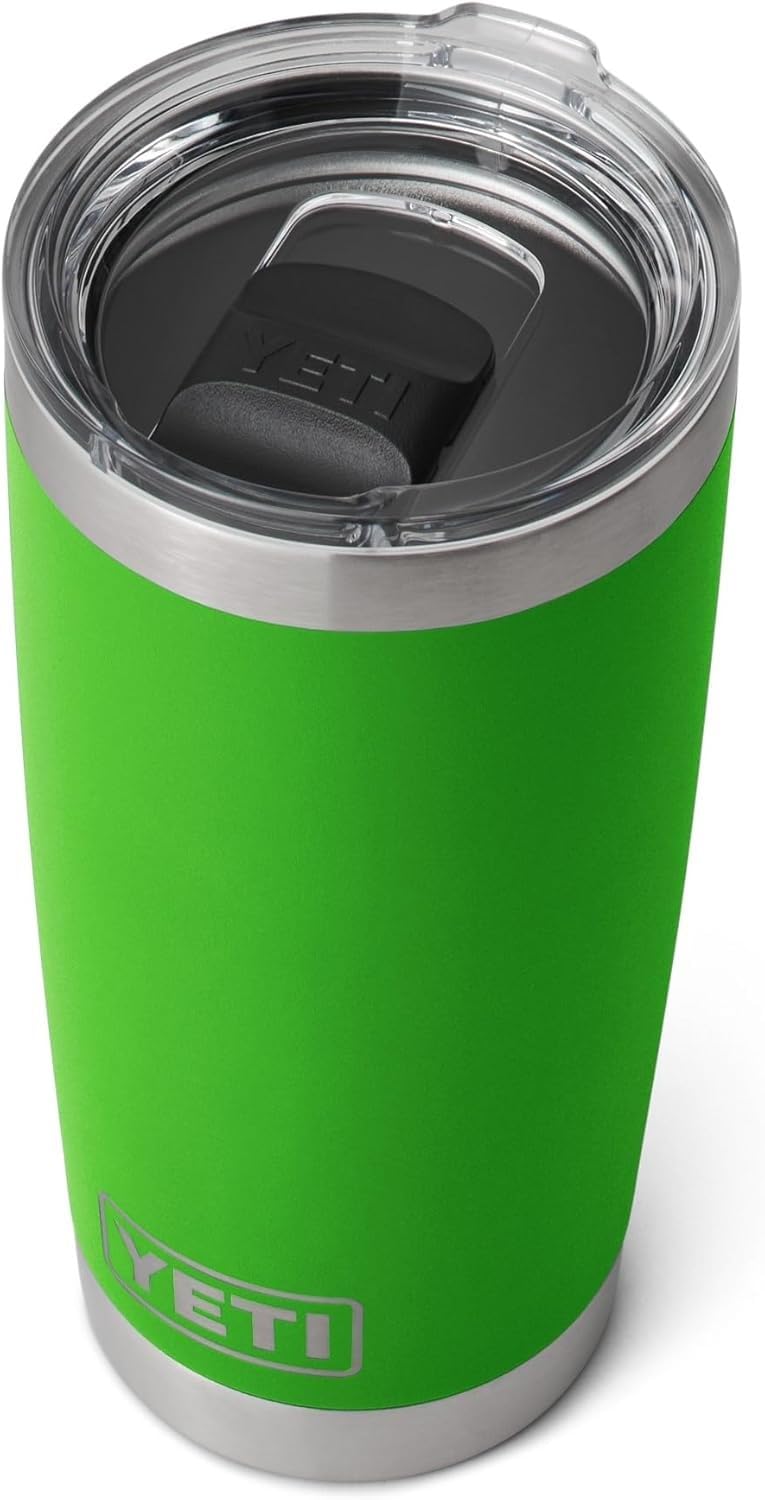 Rambler 20 oz (591 ml) Tumbler with Removable Magslider Lid, Stainless Steel Vacuum Insulated Coffee Cup, Canopy Green