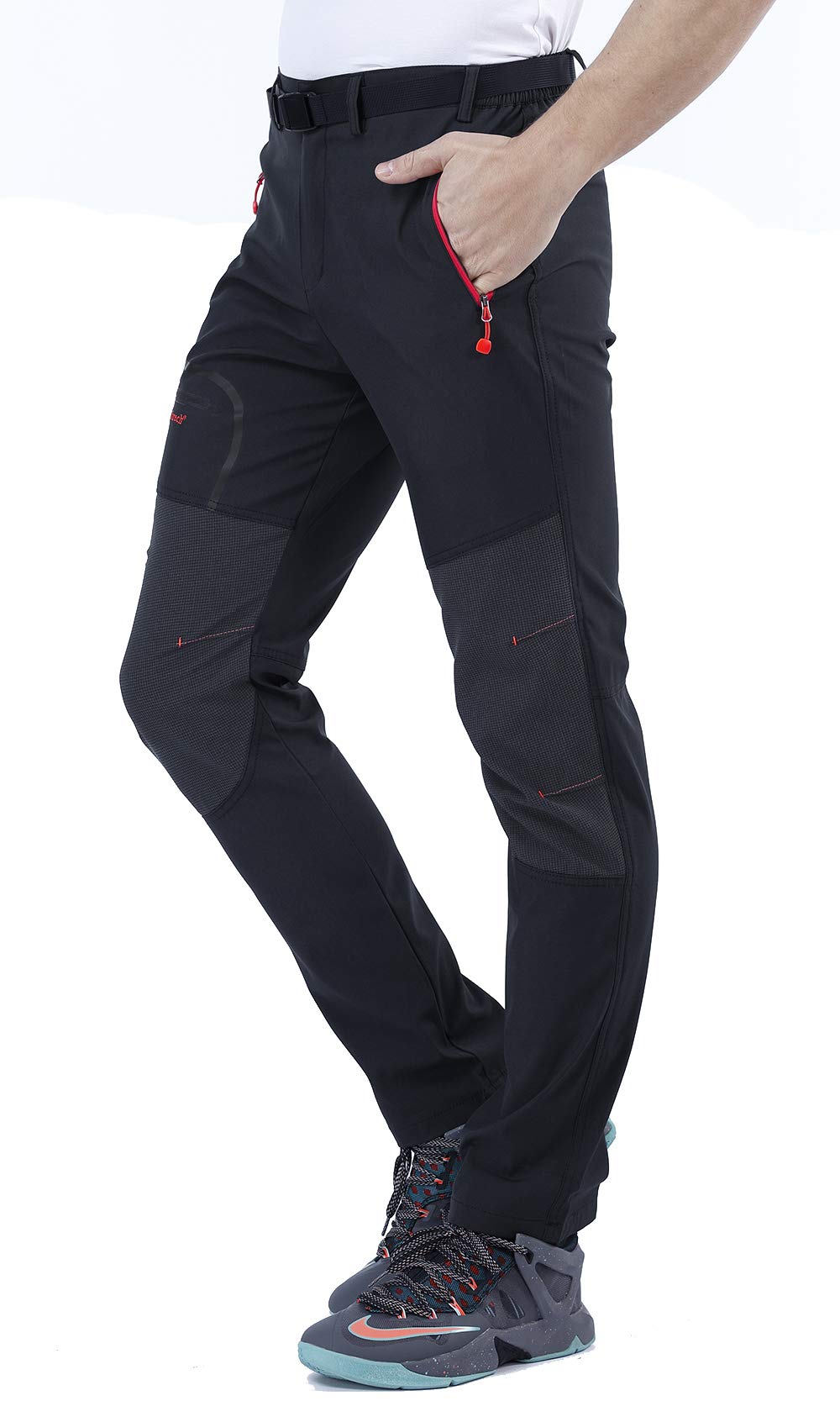 CARETOO Pantaloni Trekking Uomo Funzionali Softshell Pantaloni Autunno Invernali Impermeabili e Traspiranti Sport all'aperto Montagna Escursionismo