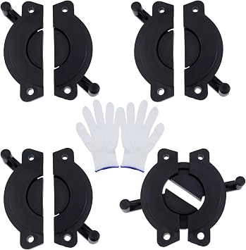 Wealrit 4 PCS Table Board Connectors,Heavy Duty Table Buckle Connectors Leaf Locks & Latches, Drop Leaf Hardware for Dining Tables, Workbenches Hardware,Office Desks, Furniture Fastener Kit- Black