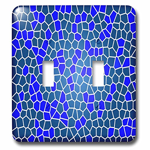 Plaque pour interrupteur à bascule image de nuances de bleu mosaïque 3dRose - 2