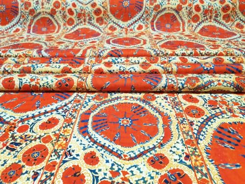 El mejor review de Suzani los mejores 10. 29 Tela bohemia clásico Kilim – Tela con estampado de medallón uzbeko Suzani para tapicería de sillas, tela de cojín Kilim, tela de decoración del hogar por The Yard