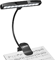 Vista 1 de Kootek Luz portátil de clip para atril, lámpara orquesta con 10 luces LED, cuello ajustable, luz de lectura recargable, luces USB para leer