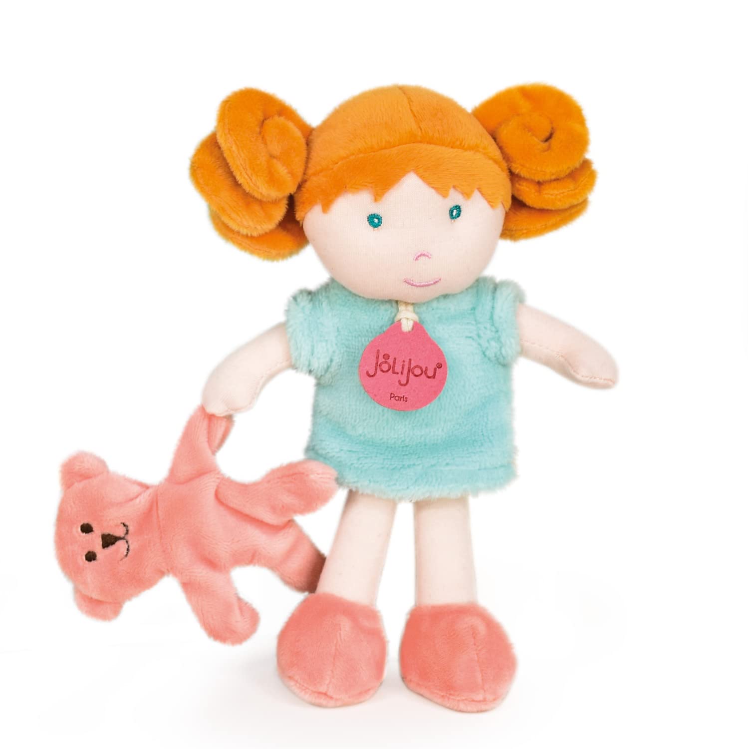Muñeca De Trapo Emie – Les Canailles – Vestido De Algodón Verde, Cabello De Jersey, Articulada Y Fácil De Vestir, Regalo Desde El Nacimiento