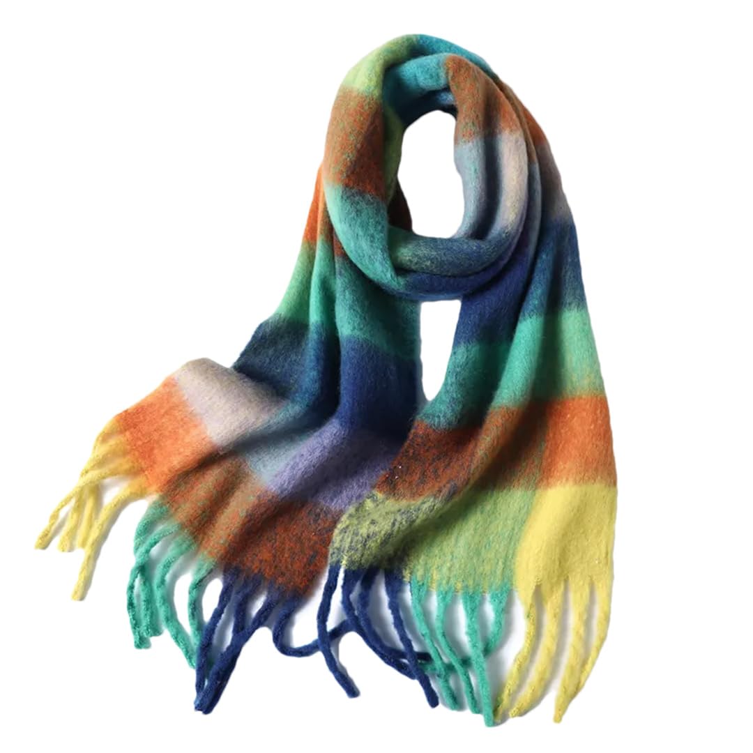 Foulard chaud femme contre le froid, le châle plaid épais style cachemire