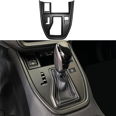 Kolya Center Console Gear Shift Panel Cover Trim Compatible with 2020 2021 2022 2023 2024 2025 Subaru Outback Accessories (Matte Black with Extra Button)