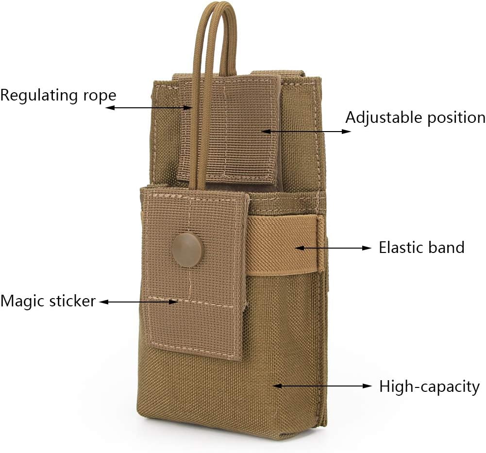 Tactical Molle Short Radio Pouch, Nylon Molle Tactical Radio Holster Holder Case for BaoFeng UV-5R UV82 Motorola XTS2500 XTS5000